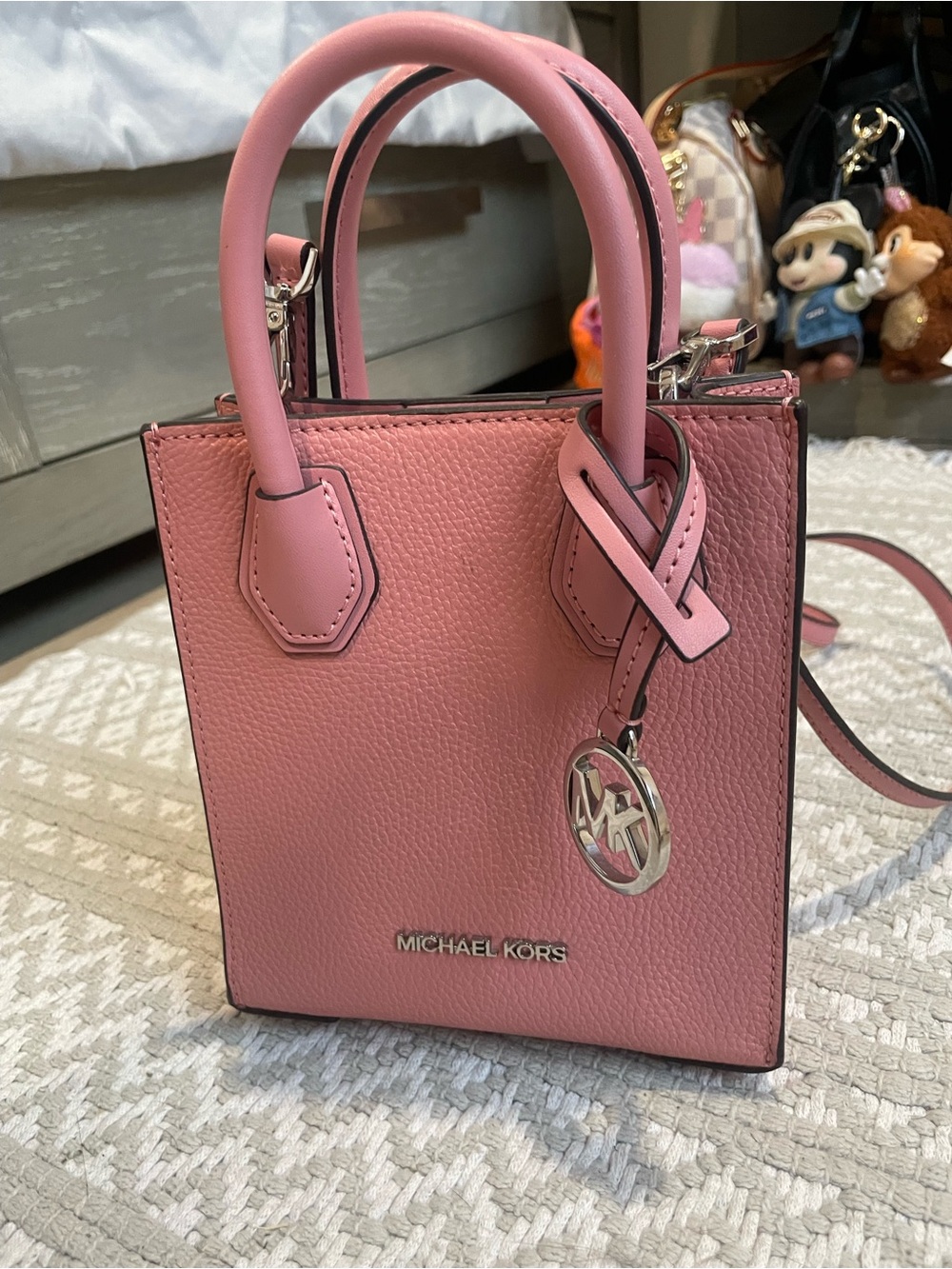 Michael Kors Pink Pebble Leather Mini Tote